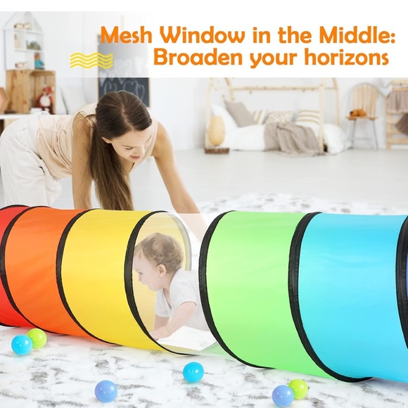 Kids Play Tunnel Tent for Toddlers, Colorful Pop Up Crawl Tunnel Toy for Baby or - Picture 5 of 8